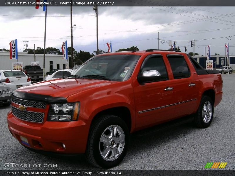 Inferno Orange Metallic / Ebony 2009 Chevrolet Avalanche LTZ