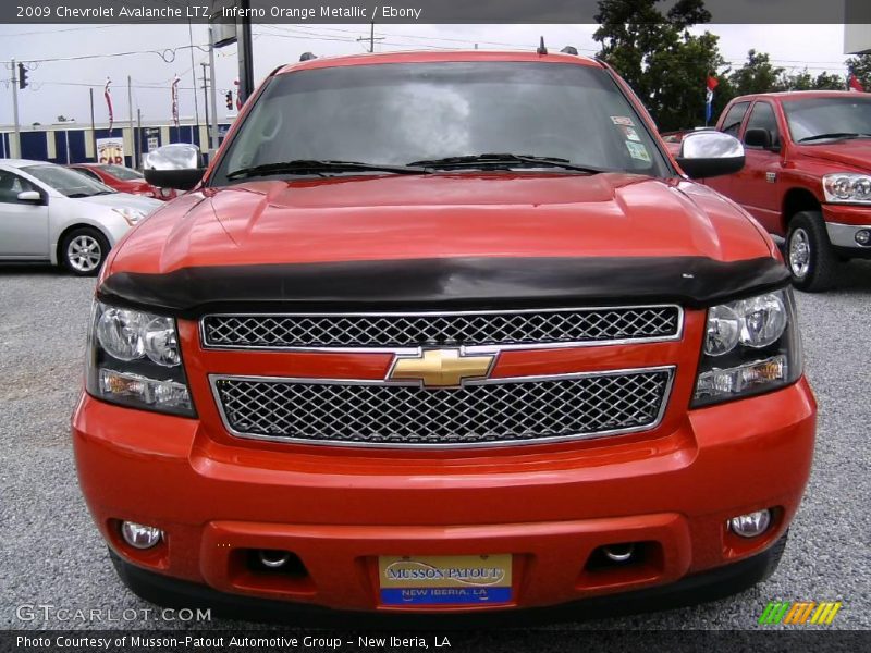 Inferno Orange Metallic / Ebony 2009 Chevrolet Avalanche LTZ