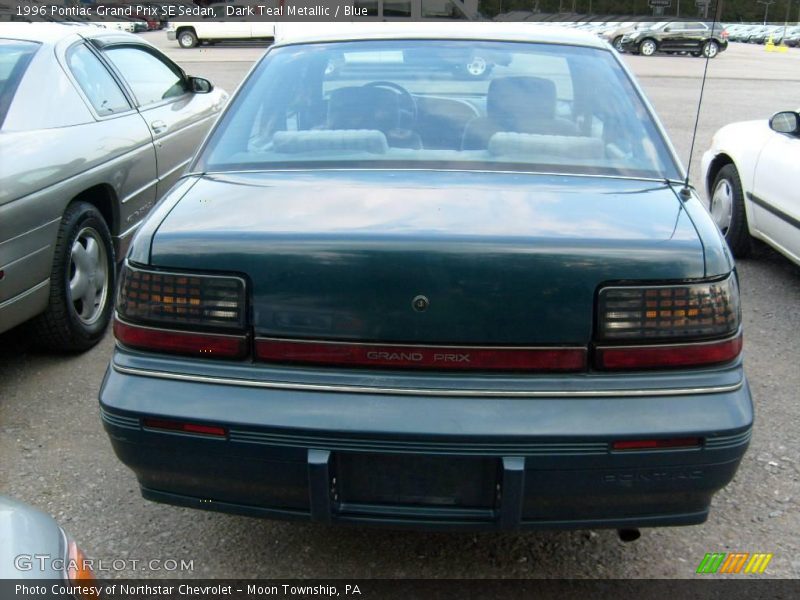 Dark Teal Metallic / Blue 1996 Pontiac Grand Prix SE Sedan
