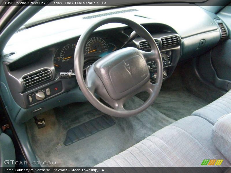 Dark Teal Metallic / Blue 1996 Pontiac Grand Prix SE Sedan