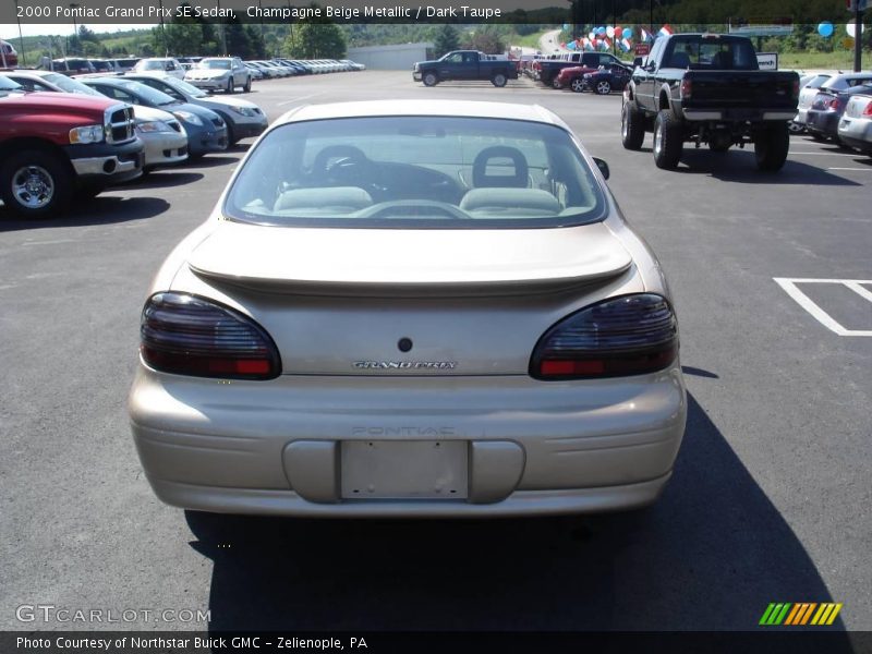 Champagne Beige Metallic / Dark Taupe 2000 Pontiac Grand Prix SE Sedan