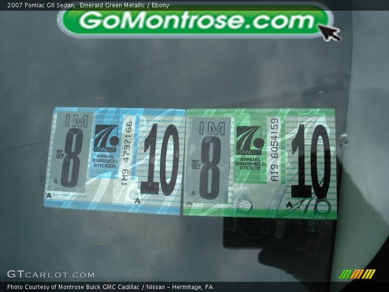Emerald Green Metallic / Ebony 2007 Pontiac G6 Sedan