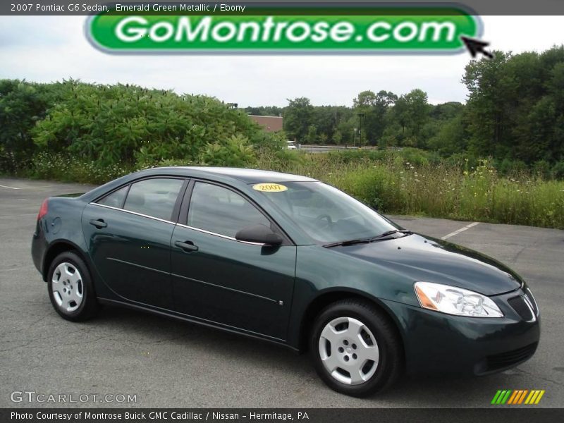 Emerald Green Metallic / Ebony 2007 Pontiac G6 Sedan