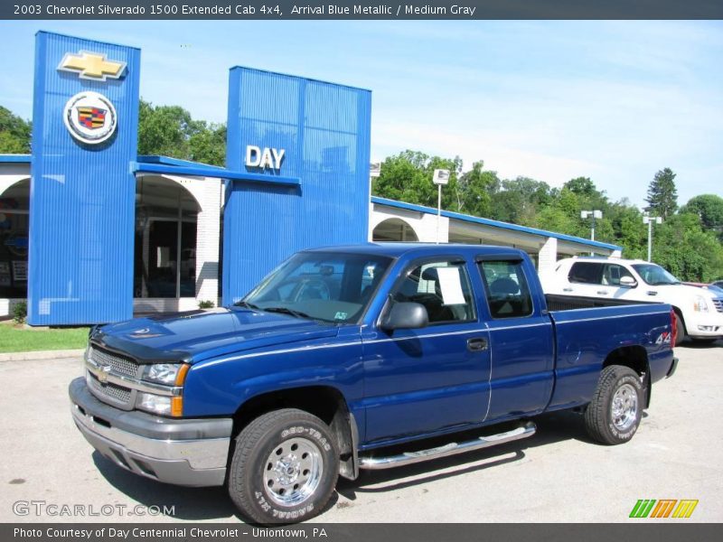 Arrival Blue Metallic / Medium Gray 2003 Chevrolet Silverado 1500 Extended Cab 4x4