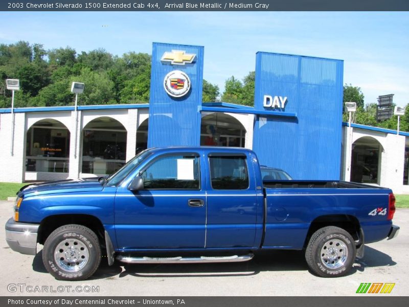 Arrival Blue Metallic / Medium Gray 2003 Chevrolet Silverado 1500 Extended Cab 4x4