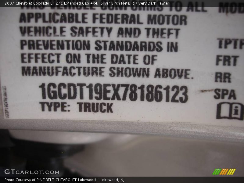 Silver Birch Metallic / Very Dark Pewter 2007 Chevrolet Colorado LT Z71 Extended Cab 4x4