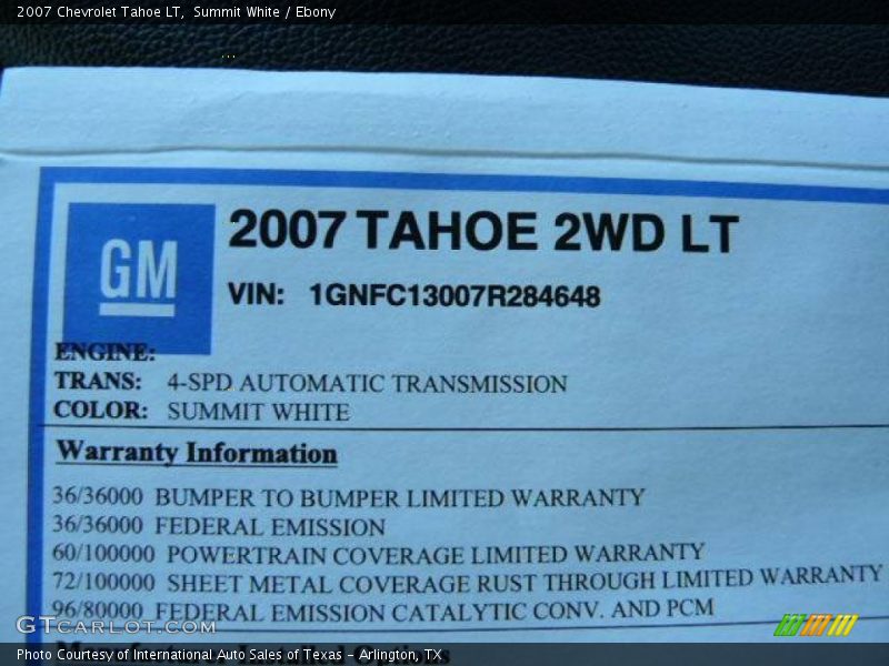 Summit White / Ebony 2007 Chevrolet Tahoe LT