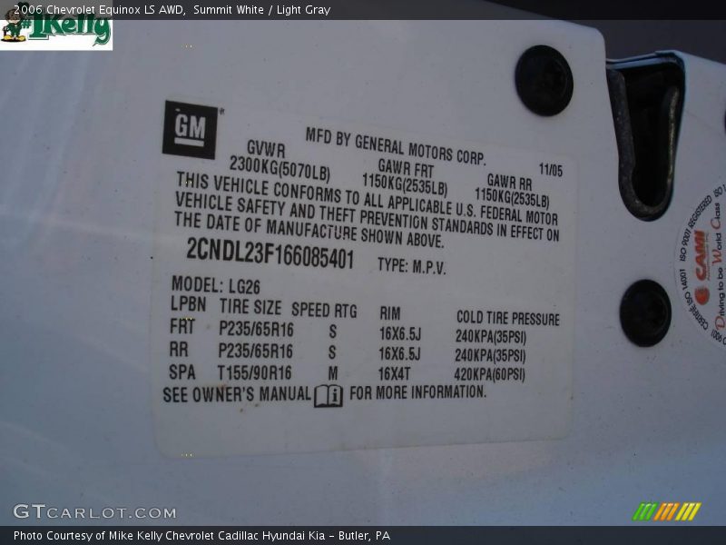Summit White / Light Gray 2006 Chevrolet Equinox LS AWD