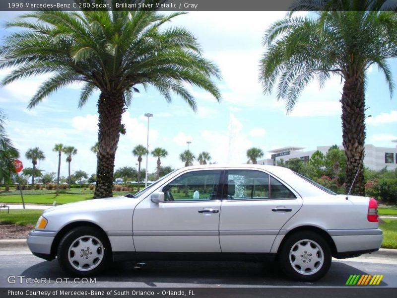 Brilliant Silver Metallic / Gray 1996 Mercedes-Benz C 280 Sedan