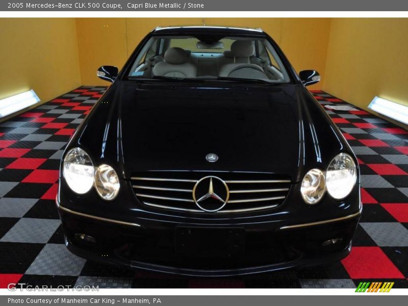 Capri Blue Metallic / Stone 2005 Mercedes-Benz CLK 500 Coupe