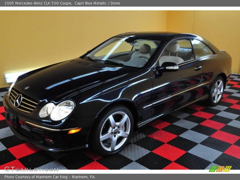 Capri Blue Metallic / Stone 2005 Mercedes-Benz CLK 500 Coupe