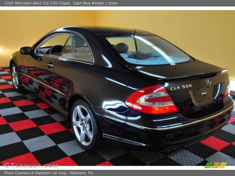 Capri Blue Metallic / Stone 2005 Mercedes-Benz CLK 500 Coupe