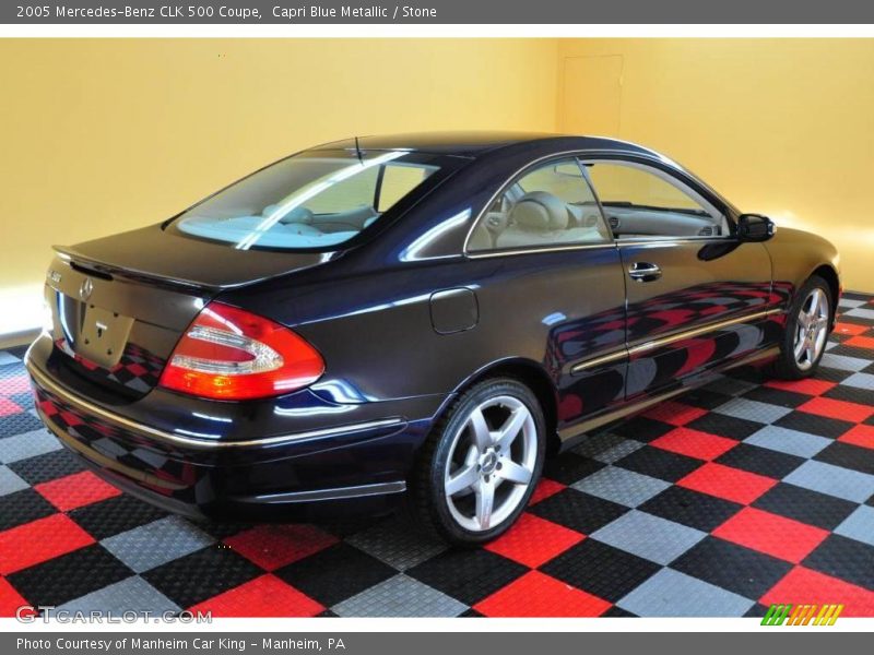 Capri Blue Metallic / Stone 2005 Mercedes-Benz CLK 500 Coupe