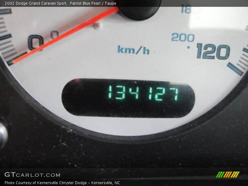 Patriot Blue Pearl / Taupe 2002 Dodge Grand Caravan Sport