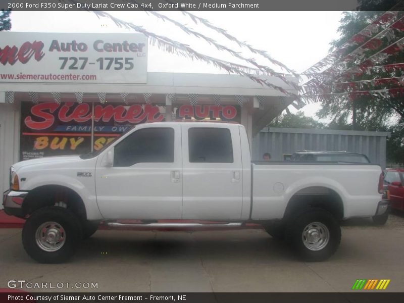 Oxford White / Medium Parchment 2000 Ford F350 Super Duty Lariat Crew Cab 4x4