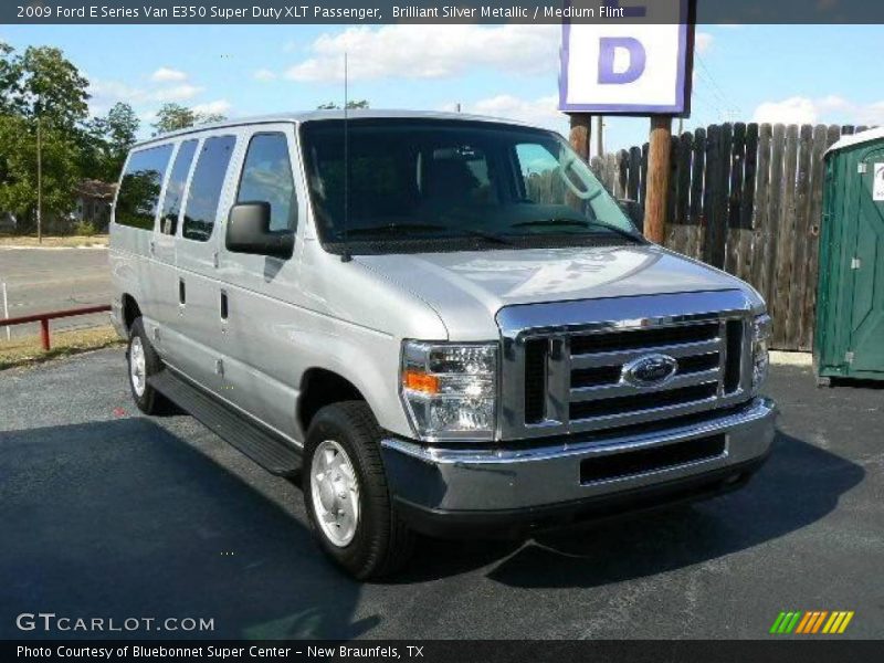 Brilliant Silver Metallic / Medium Flint 2009 Ford E Series Van E350 Super Duty XLT Passenger