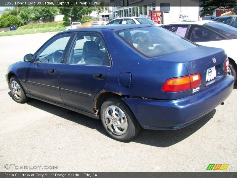 Captiva Blue Pearl / Gray 1993 Honda Civic DX Sedan