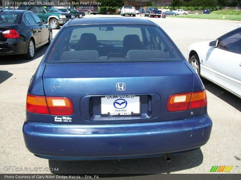 Captiva Blue Pearl / Gray 1993 Honda Civic DX Sedan