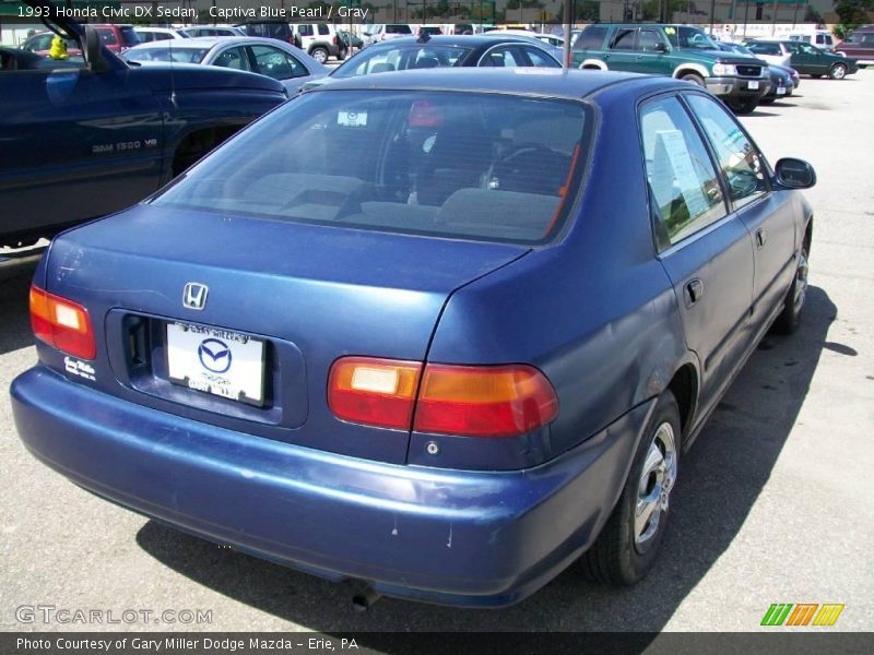 Captiva Blue Pearl / Gray 1993 Honda Civic DX Sedan