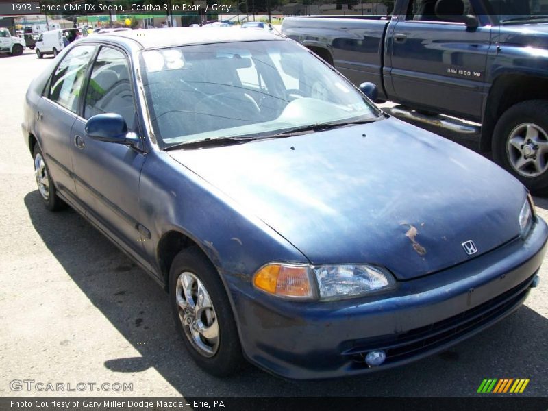 Captiva Blue Pearl / Gray 1993 Honda Civic DX Sedan