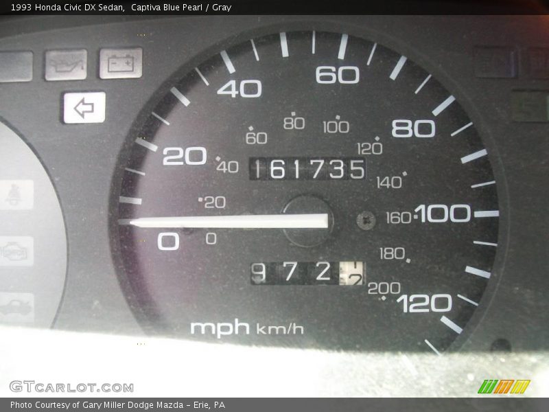 Captiva Blue Pearl / Gray 1993 Honda Civic DX Sedan