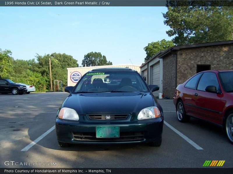 Dark Green Pearl Metallic / Gray 1996 Honda Civic LX Sedan