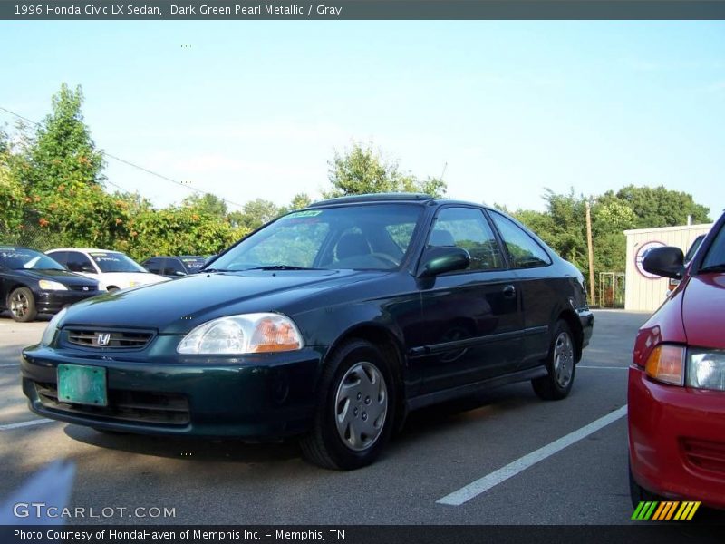 Dark Green Pearl Metallic / Gray 1996 Honda Civic LX Sedan