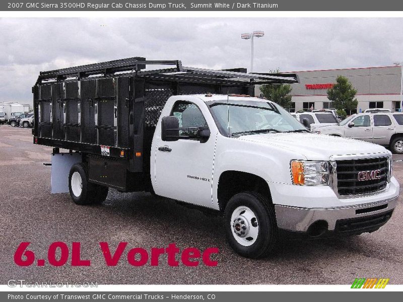 Summit White / Dark Titanium 2007 GMC Sierra 3500HD Regular Cab Chassis Dump Truck