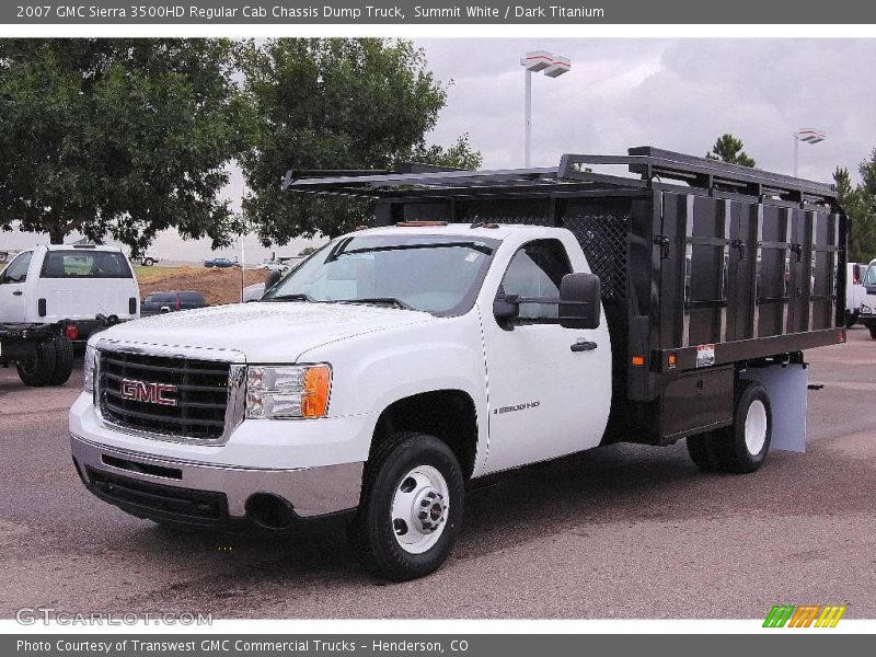 Summit White / Dark Titanium 2007 GMC Sierra 3500HD Regular Cab Chassis Dump Truck