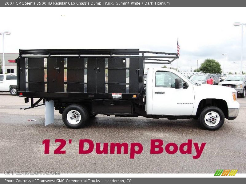 Summit White / Dark Titanium 2007 GMC Sierra 3500HD Regular Cab Chassis Dump Truck