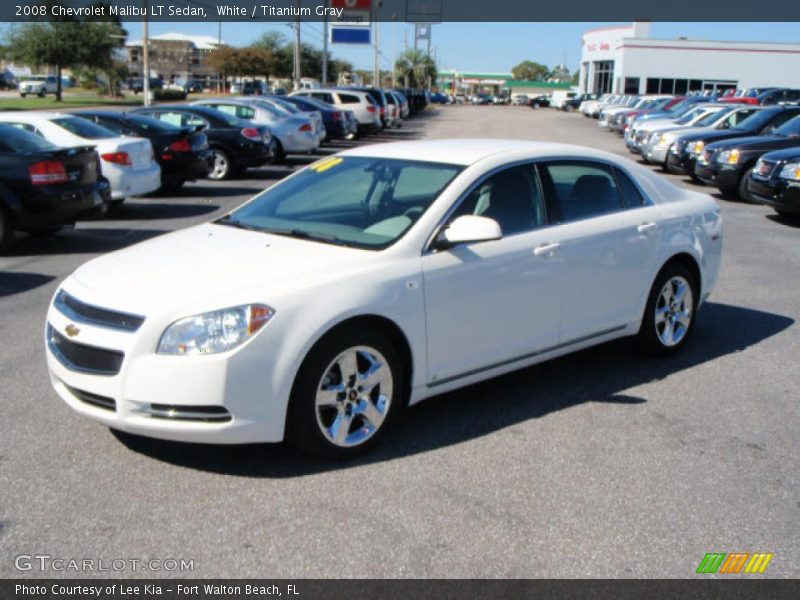 White / Titanium Gray 2008 Chevrolet Malibu LT Sedan