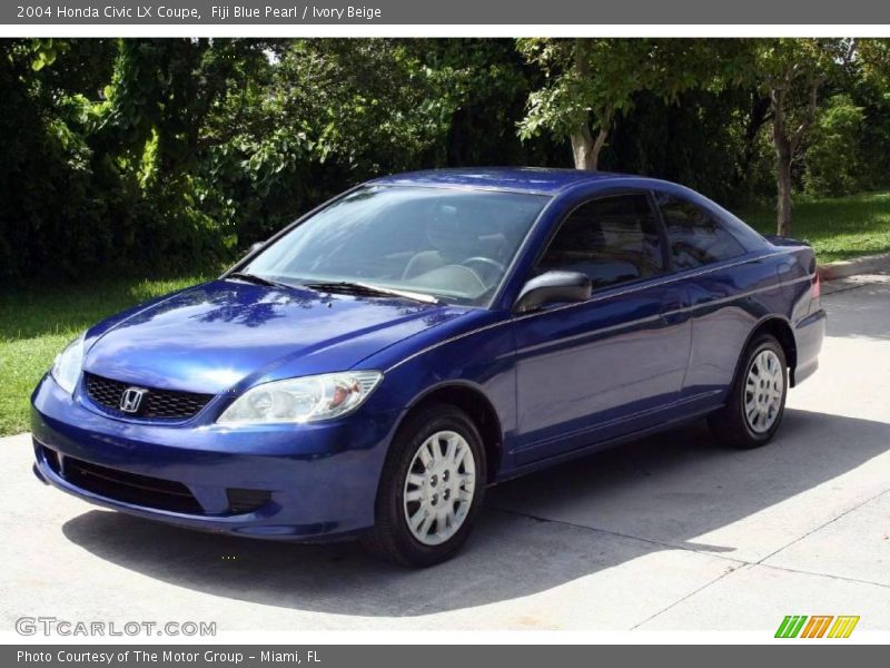Fiji Blue Pearl / Ivory Beige 2004 Honda Civic LX Coupe