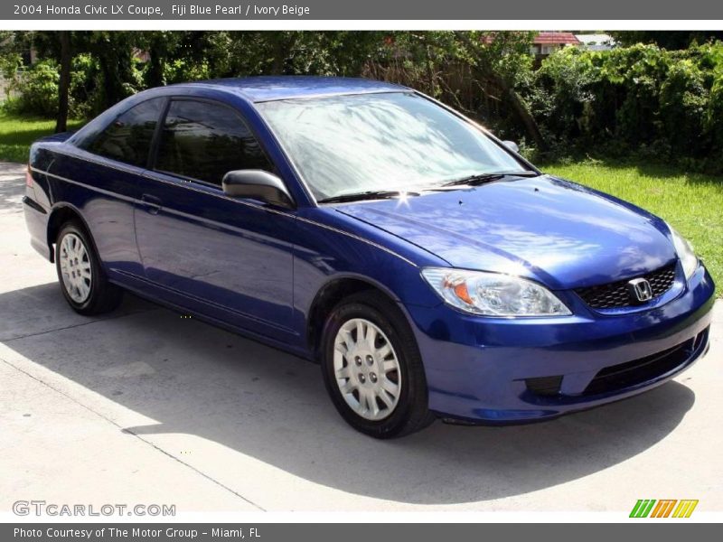 Fiji Blue Pearl / Ivory Beige 2004 Honda Civic LX Coupe