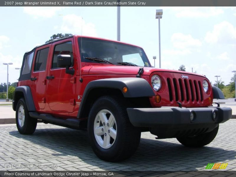 Flame Red / Dark Slate Gray/Medium Slate Gray 2007 Jeep Wrangler Unlimited X