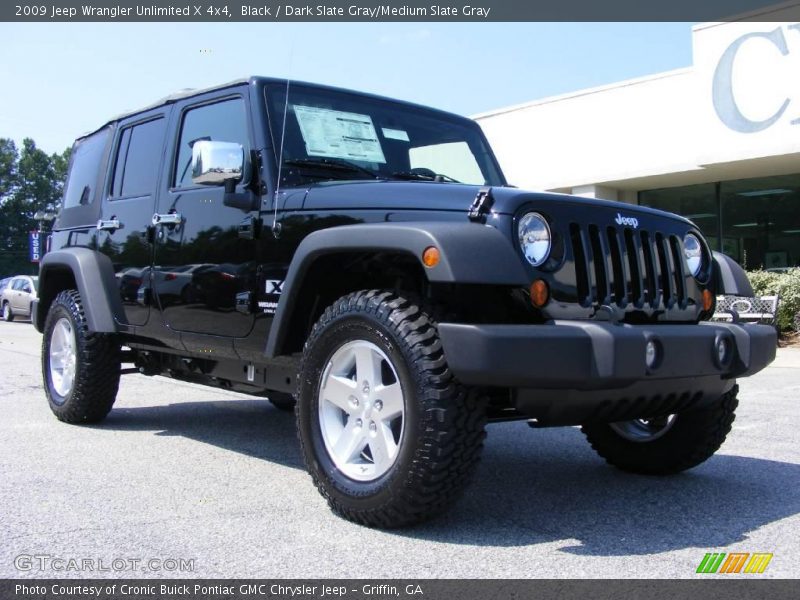 Black / Dark Slate Gray/Medium Slate Gray 2009 Jeep Wrangler Unlimited X 4x4