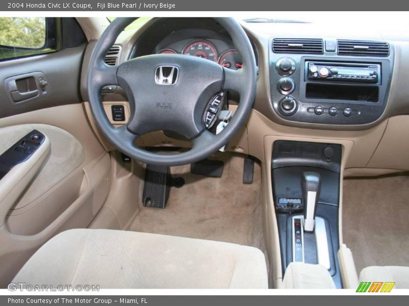 Fiji Blue Pearl / Ivory Beige 2004 Honda Civic LX Coupe