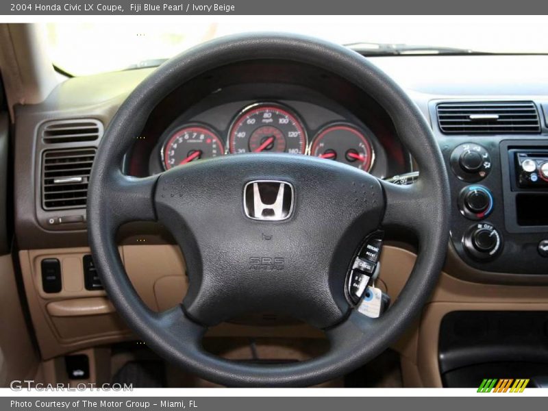 Fiji Blue Pearl / Ivory Beige 2004 Honda Civic LX Coupe