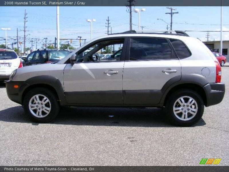 Platinum Silver / Gray 2008 Hyundai Tucson SE