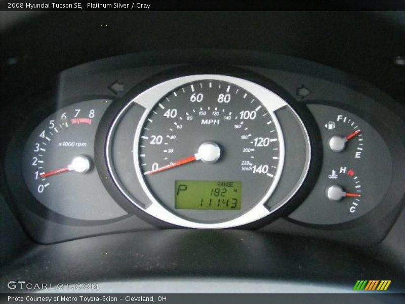Platinum Silver / Gray 2008 Hyundai Tucson SE