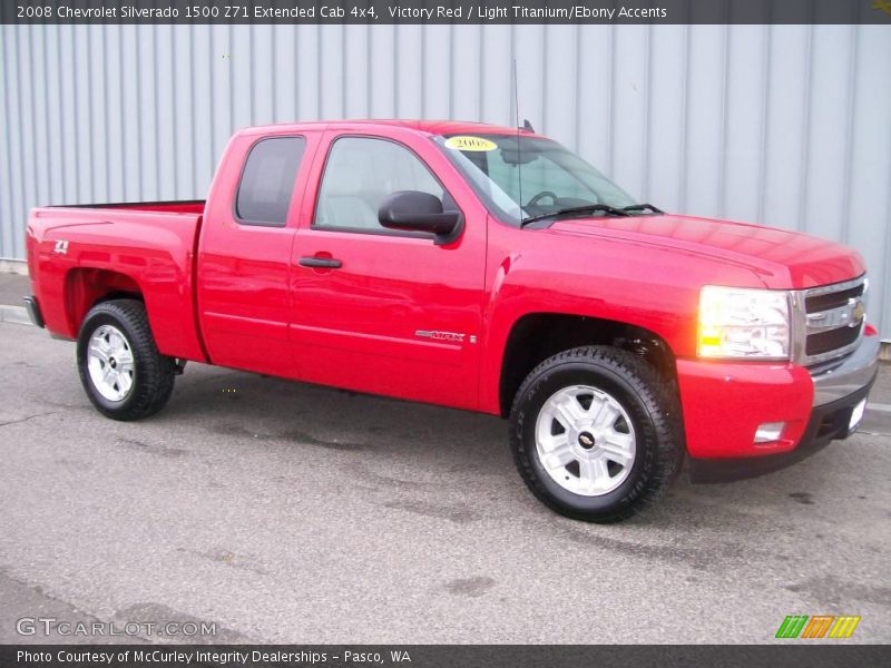 Victory Red / Light Titanium/Ebony Accents 2008 Chevrolet Silverado 1500 Z71 Extended Cab 4x4