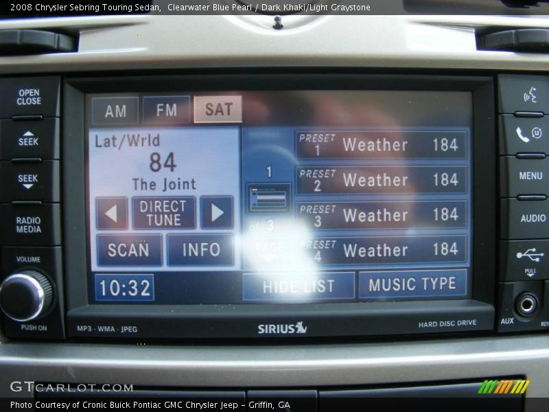 Clearwater Blue Pearl / Dark Khaki/Light Graystone 2008 Chrysler Sebring Touring Sedan