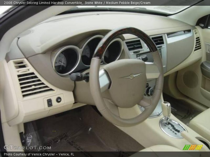 Stone White / Medium Pebble Beige/Cream 2008 Chrysler Sebring Limited Hardtop Convertible