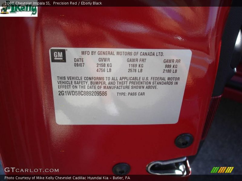 Precision Red / Ebony Black 2008 Chevrolet Impala SS