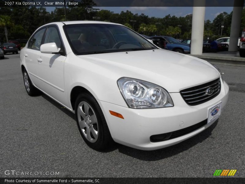 Clear White / Beige 2007 Kia Optima LX