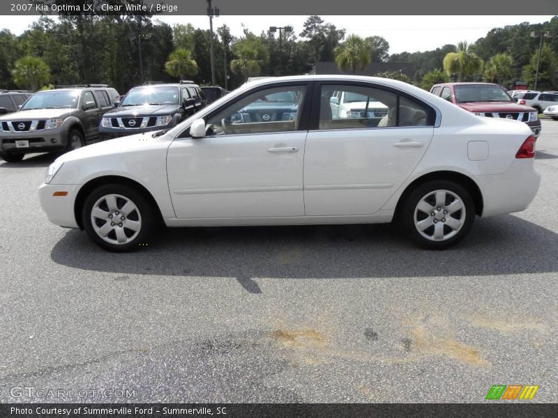 Clear White / Beige 2007 Kia Optima LX