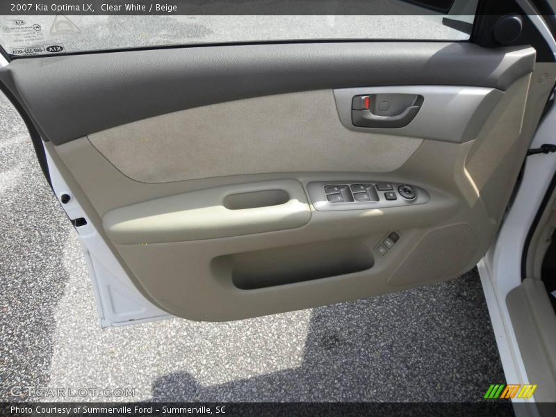 Clear White / Beige 2007 Kia Optima LX