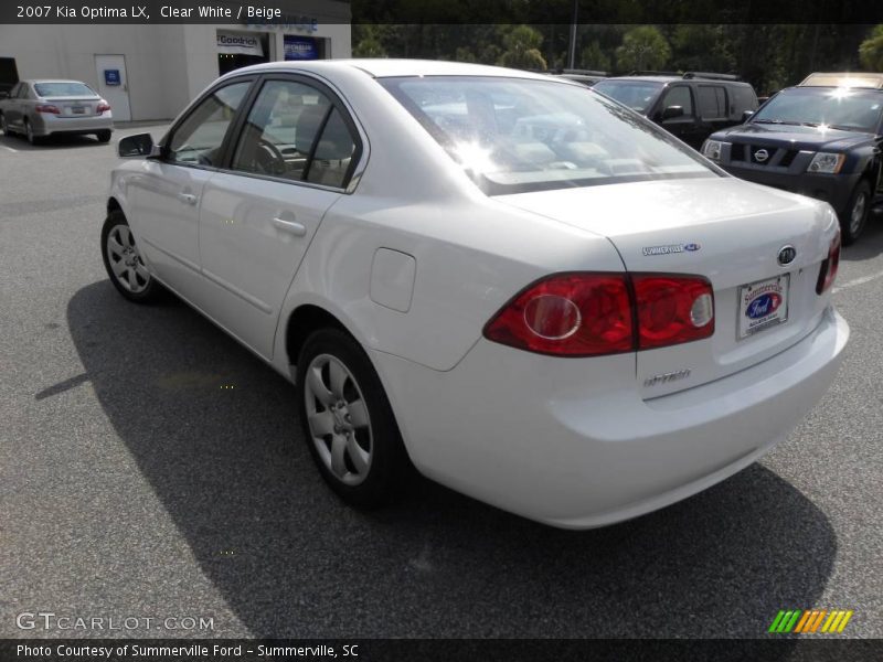 Clear White / Beige 2007 Kia Optima LX