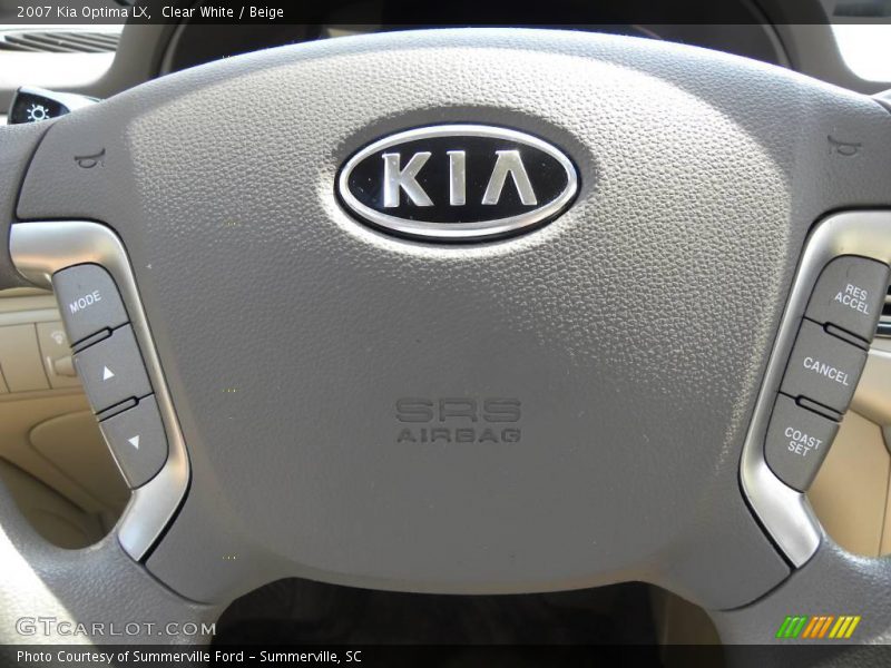 Clear White / Beige 2007 Kia Optima LX
