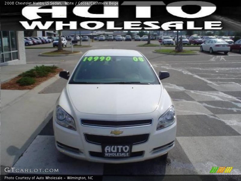 White / Cocoa/Cashmere Beige 2008 Chevrolet Malibu LS Sedan