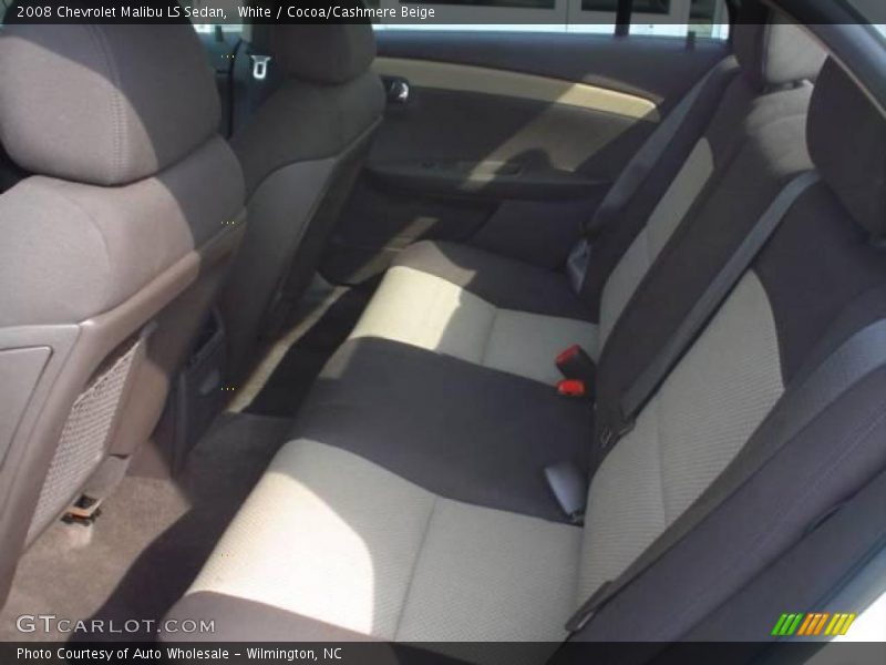 White / Cocoa/Cashmere Beige 2008 Chevrolet Malibu LS Sedan